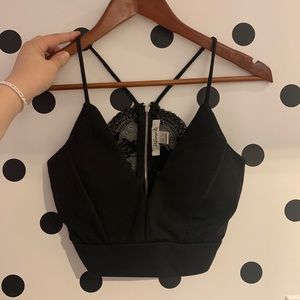 Zip up back crop top
